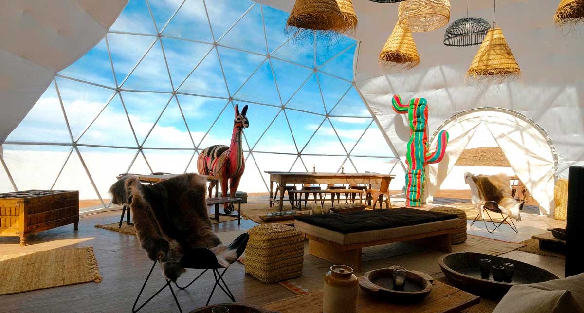 Отель глемпинг Salar de Uyuni, Kachi Lodge на солончаке Уюни в Боливии